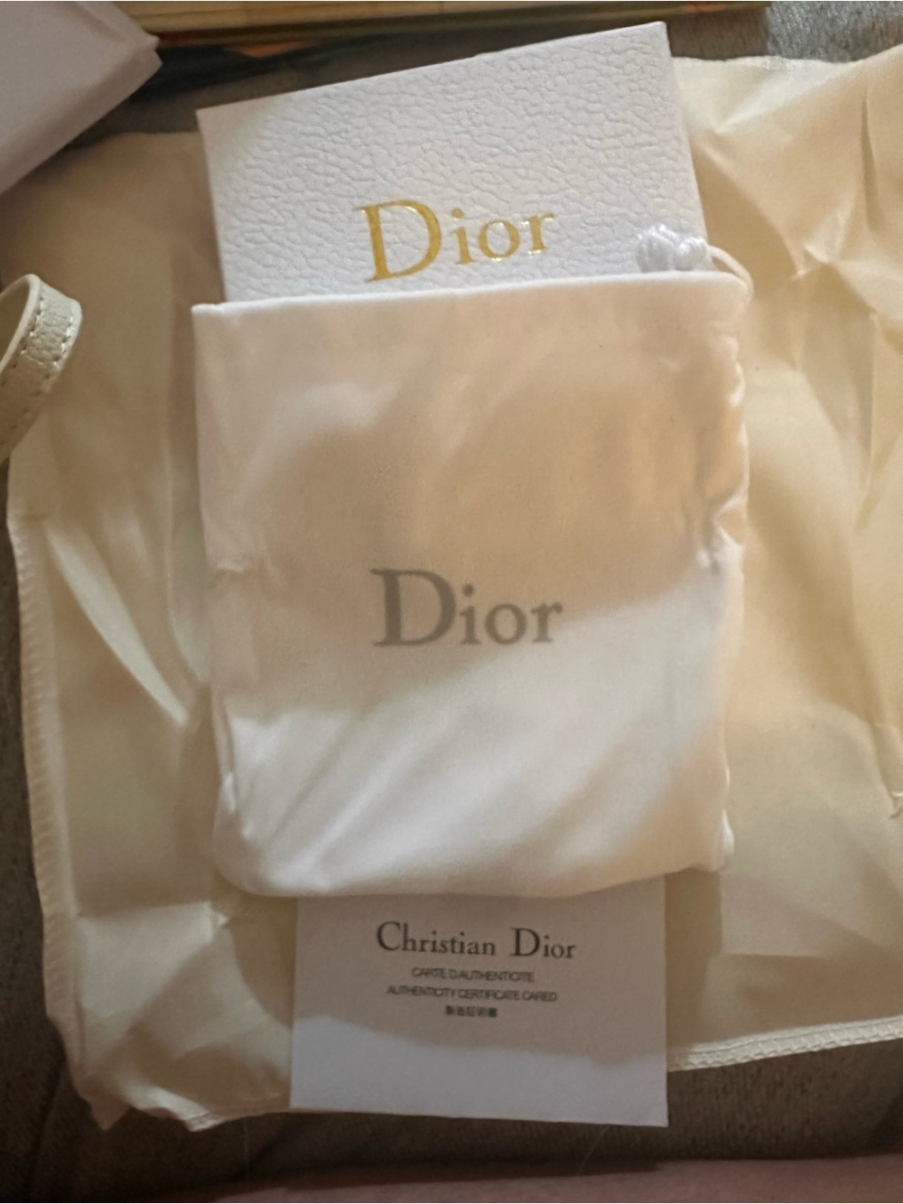 Dior Black & Beige Oblique Jacquard Card Holder with Gold D Accent - Picture 7 of 9